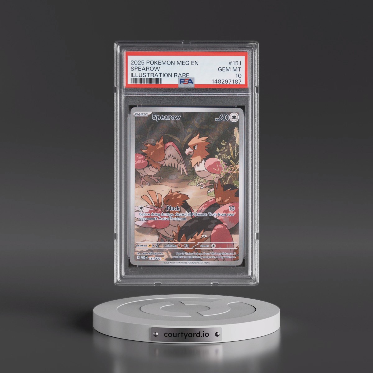 2025 Pokémon Meg EN-Mega Evolution #151 Spearow - Illustration Rare (PSA 10 GEM MINT)