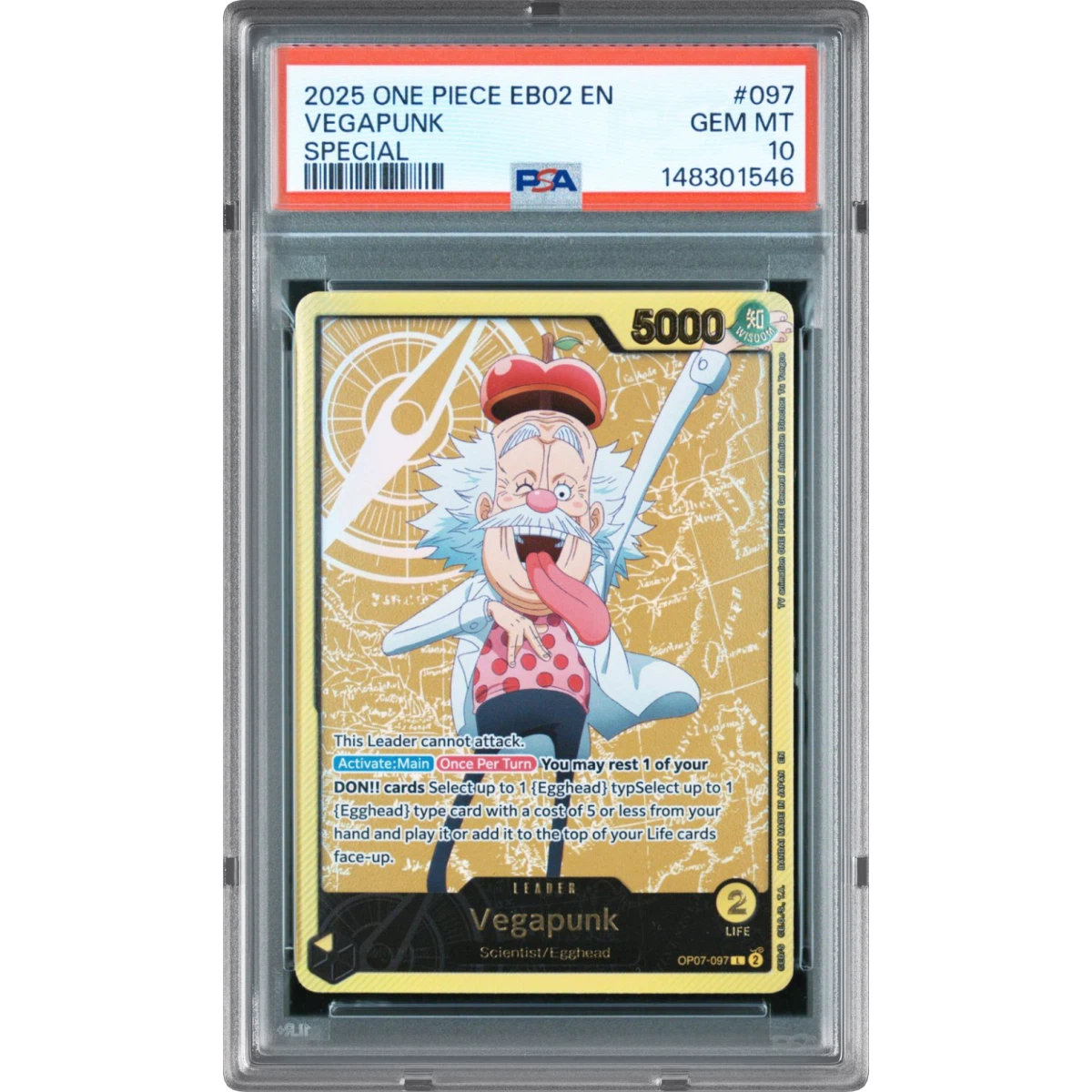 2025 One Piece EB02-Extra Booster -Anime 25th Collection #097 Vegapunk - Special (PSA 10 GEM MINT)
