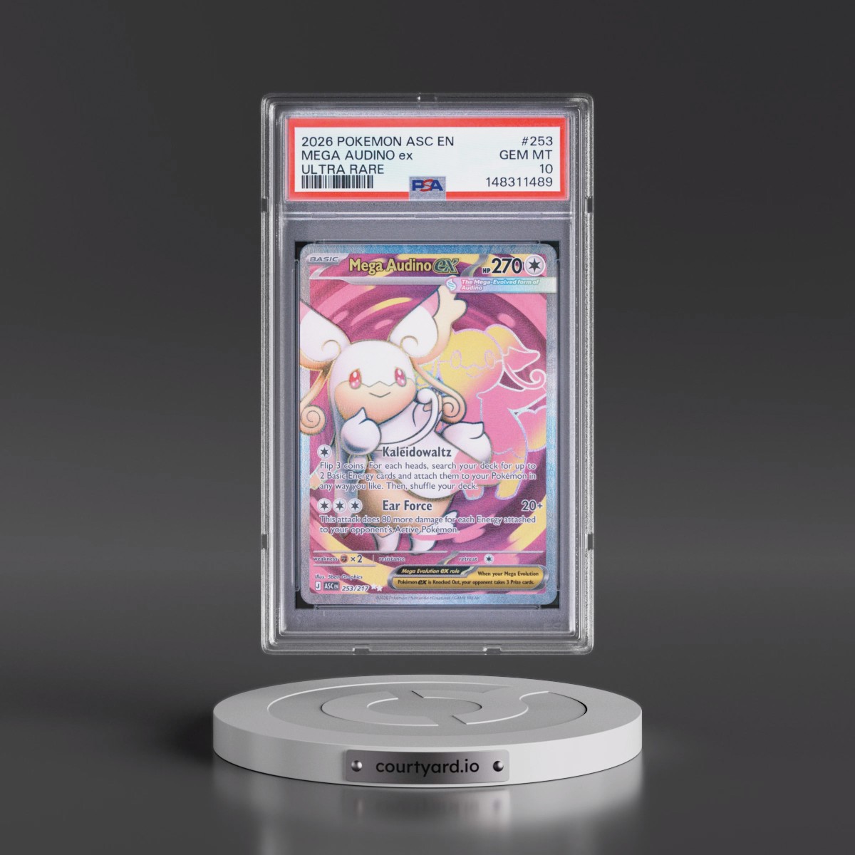 2026 Pokémon Asc EN-Ascended Heroes #253 Mega Audino EX - Holo Ultra Rare (PSA 10 GEM MINT)