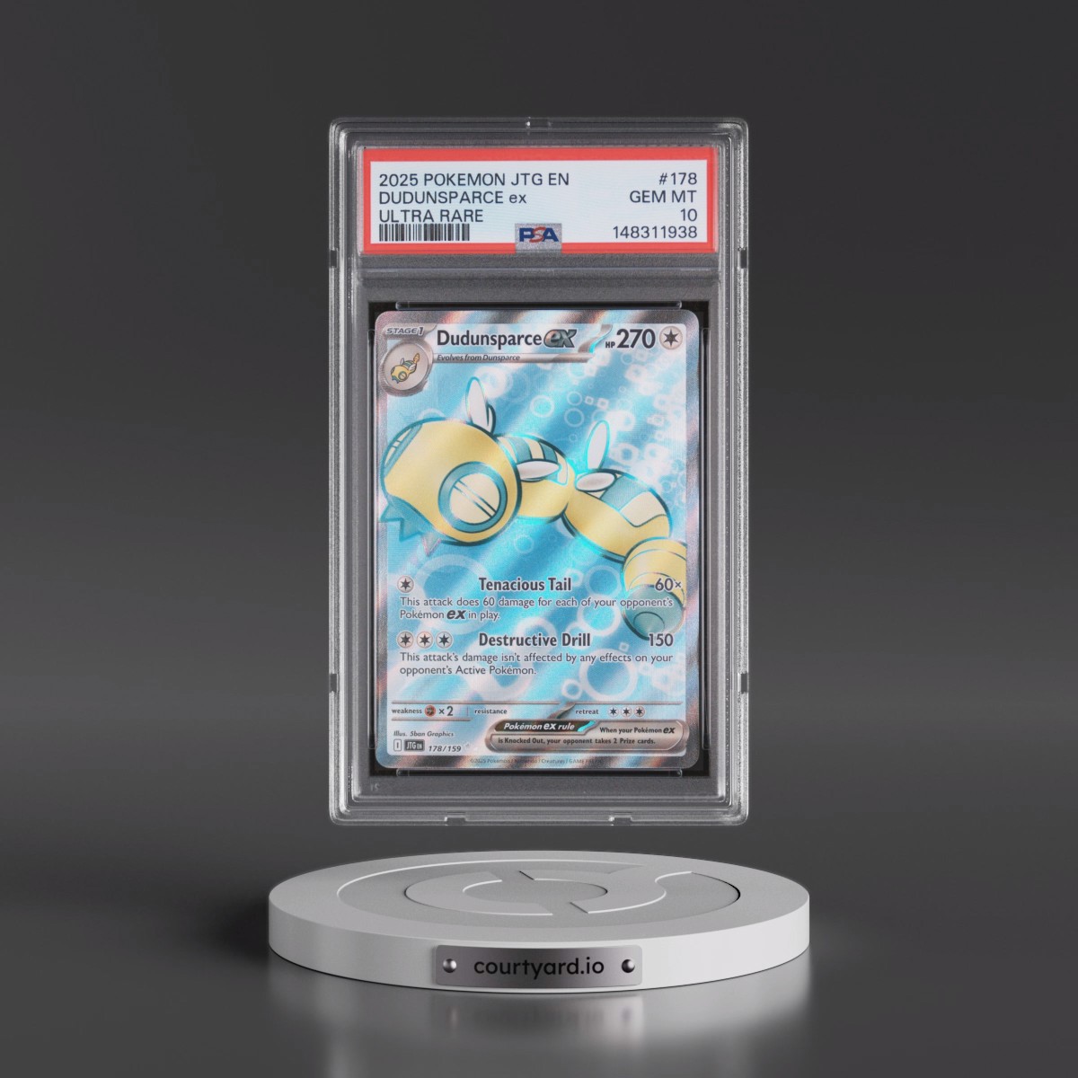 2025 Pokémon Jtg EN-Journey Together #178 Dudunsparce EX - Holo Ultra Rare (PSA 10 GEM MINT)