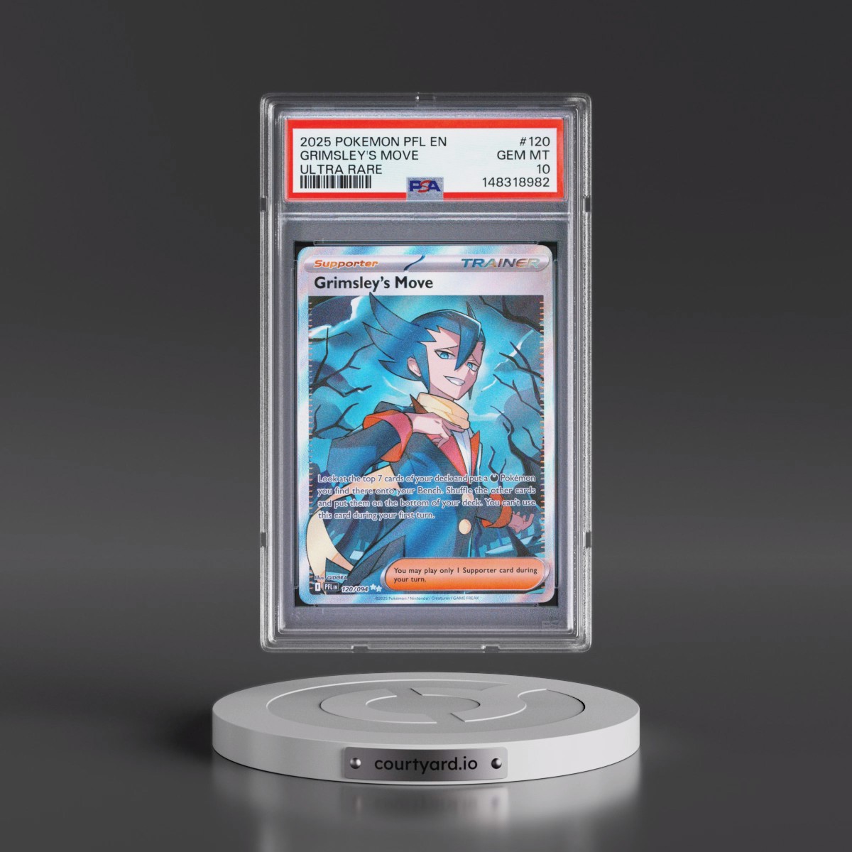 2025 Pokémon Pfl EN-Phantasmal Flames #120 Grimsley's Move - Ultra Rare (PSA 10 GEM MINT)