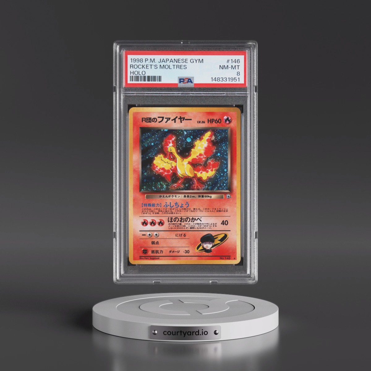1998 Pokémon Gym #146 Rocket's Moltres - Holo (PSA 8 NM-MT)