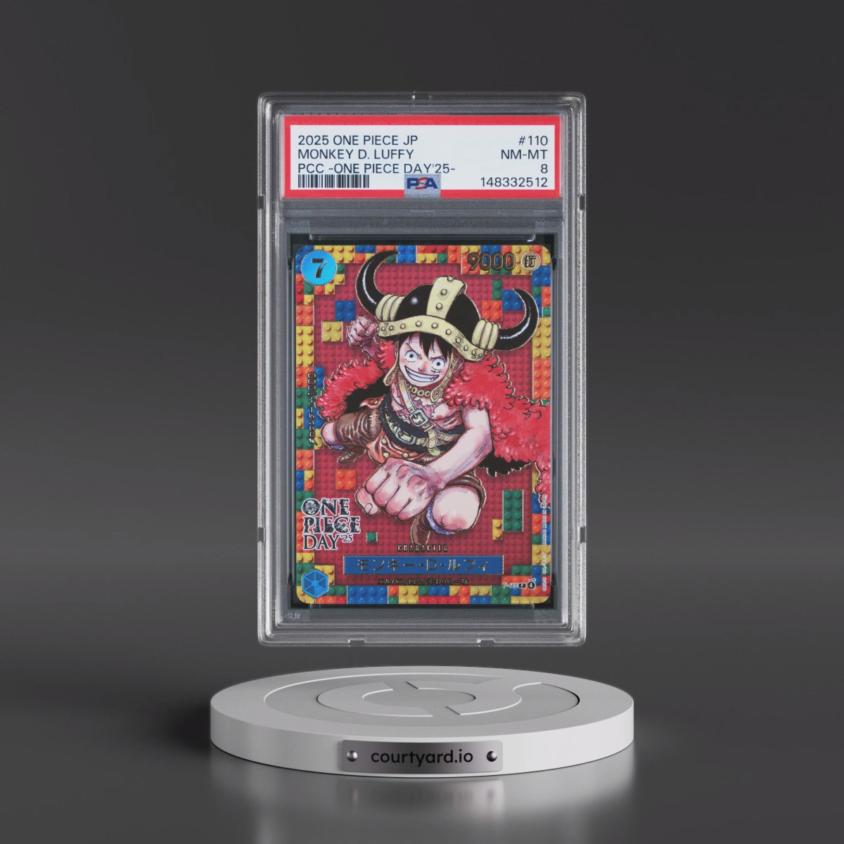 2025 One Piece Japanese Premium Card Collection -One Piece Day'25 #110 Monkey D. Luffy (PSA 8 NM-MT)