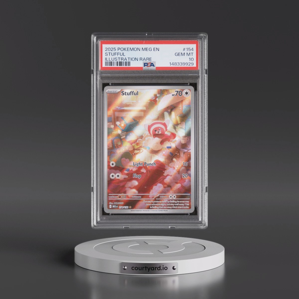 2025 Pokémon Meg EN-Mega Evolution #154 Stufful - Illustration Rare (PSA 10 GEM MINT)