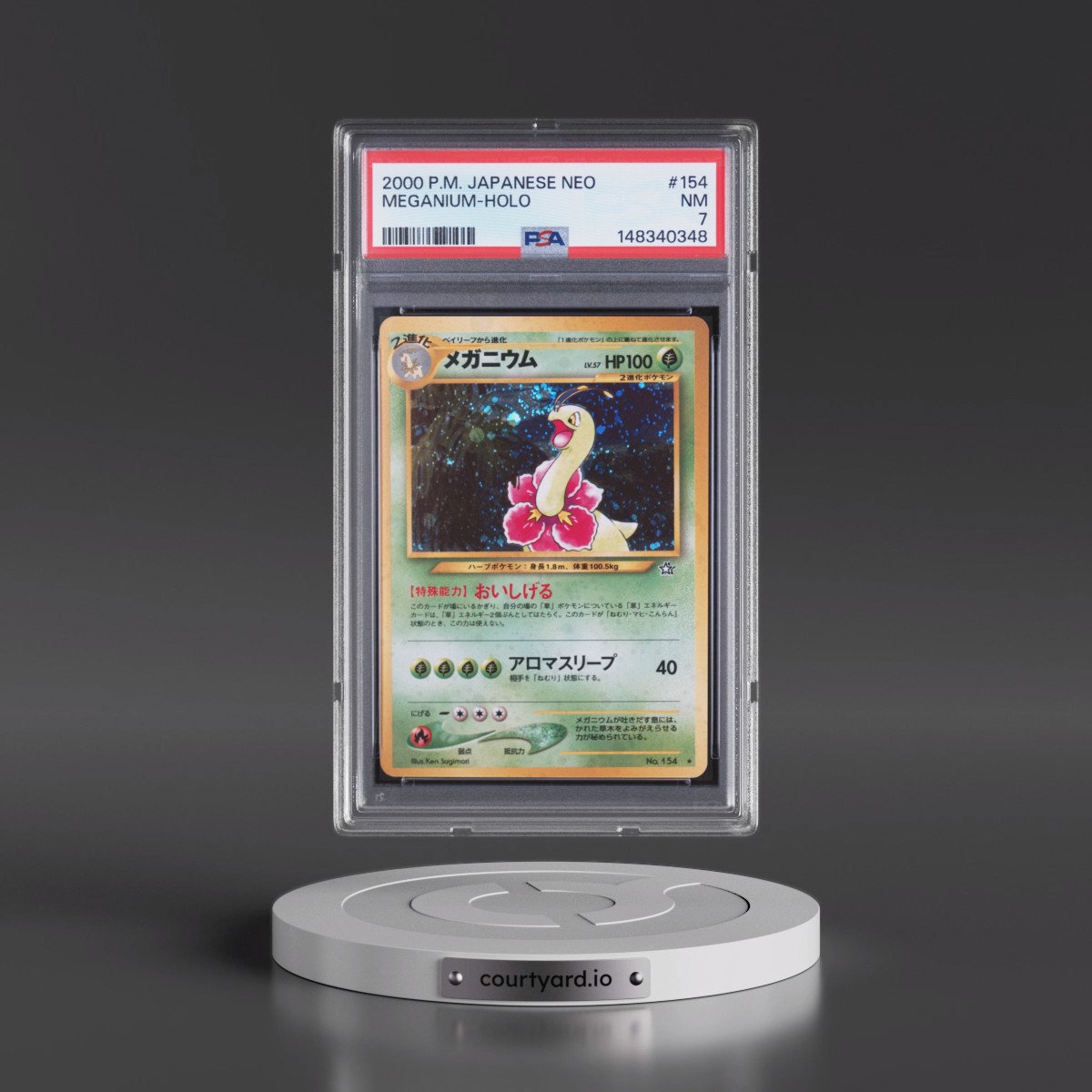 2000 Pokémon Neo #154 Meganium - Holo (PSA 7 NM)