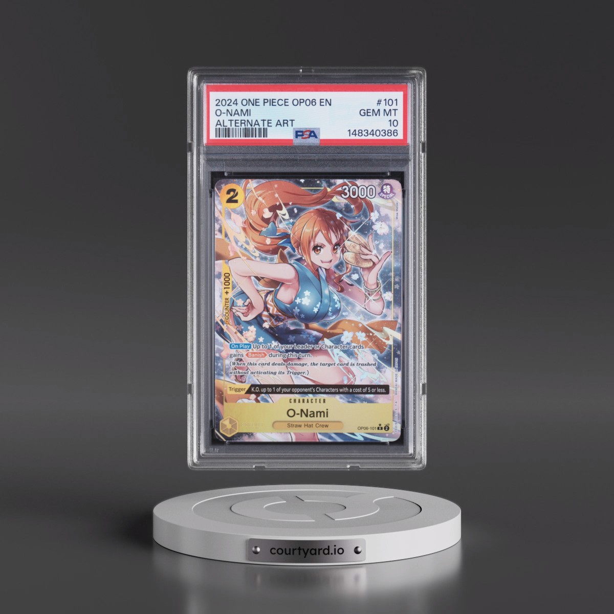 2024 One Piece OP06-Wings of the Captain O-Nami - Alternate Art #101 PSA 10
