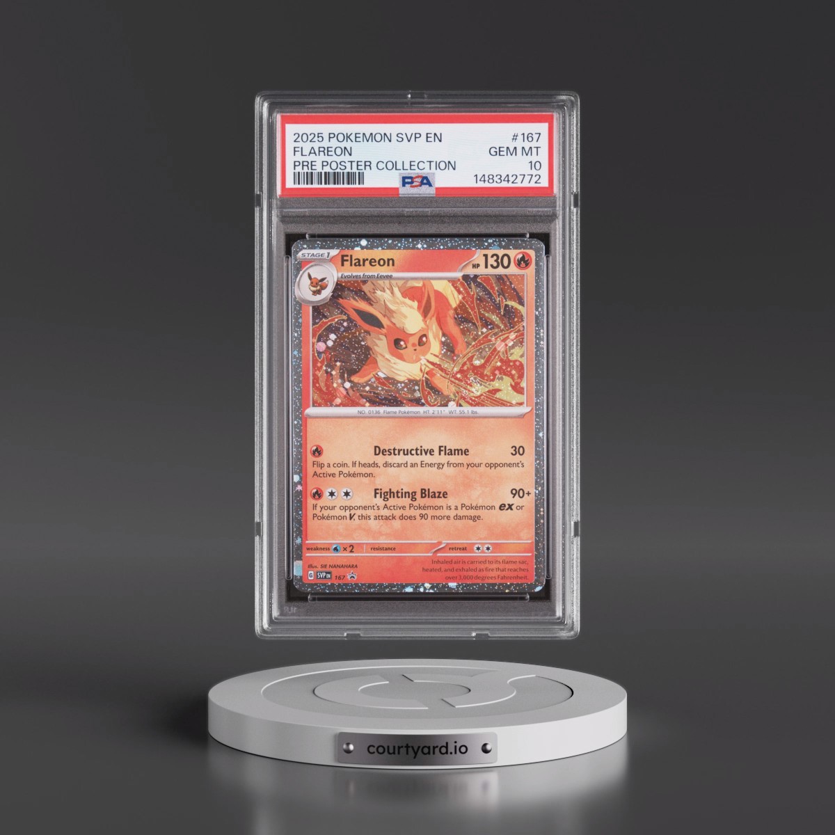 2025 Pokémon Svp EN-SV Black Star Promo #167 Flareon - Prismatic Evolutions Poster Collection (PSA 10 GEM MINT)