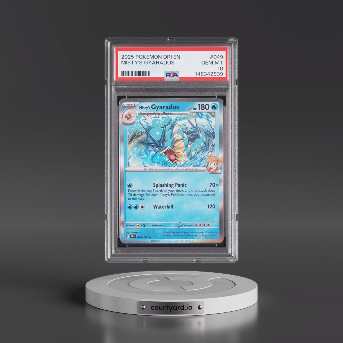 2025 Pokémon Dri EN-Destined Rivals #049 Misty's Gyarados (PSA 10 GEM MINT)