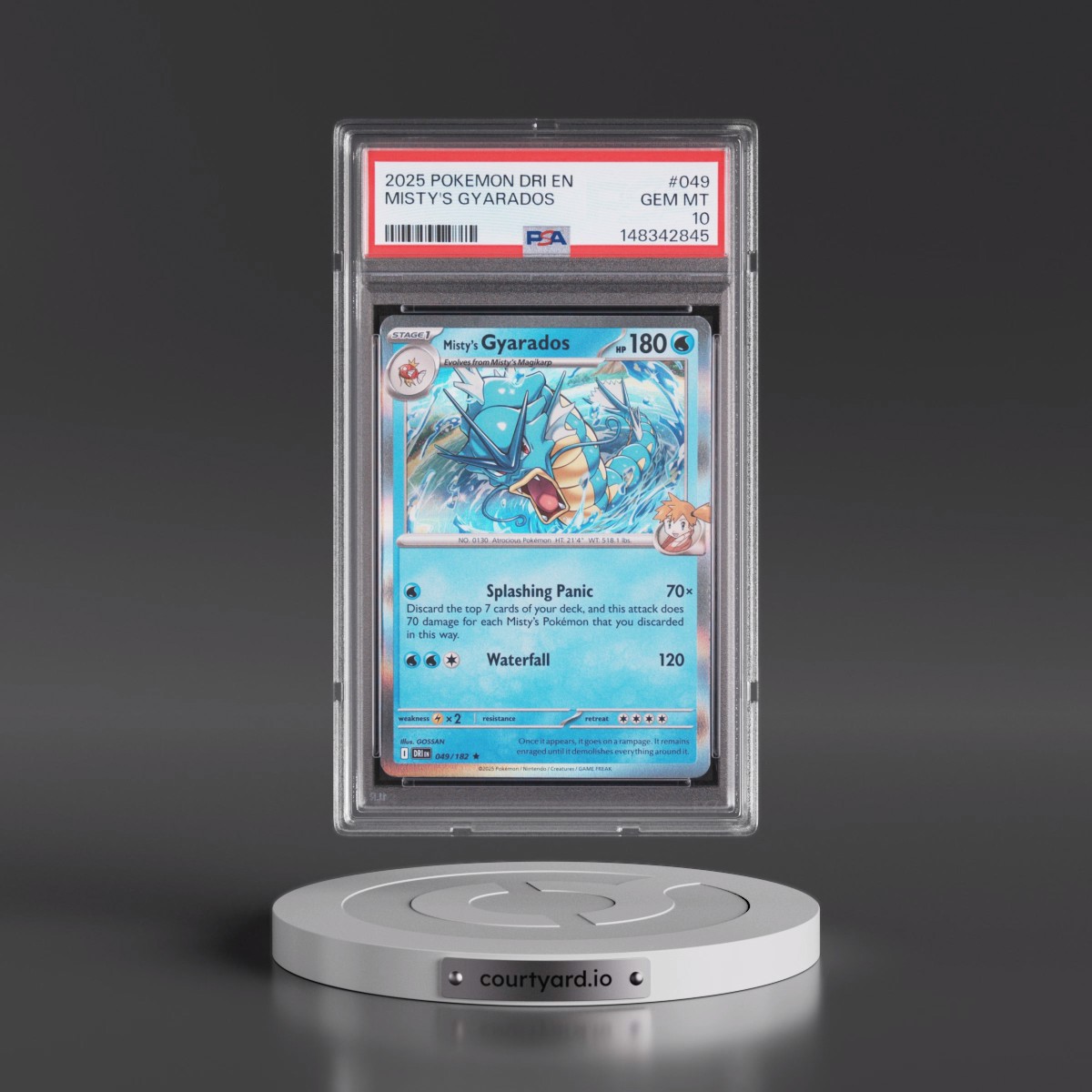 2025 Pokémon Dri EN-Destined Rivals #049 Misty's Gyarados (PSA 10 GEM MINT)