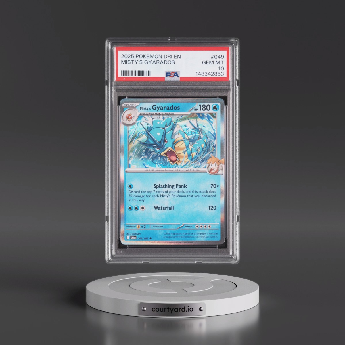 2025 Pokémon Dri EN-Destined Rivals #049 Misty's Gyarados (PSA 10 GEM MINT)