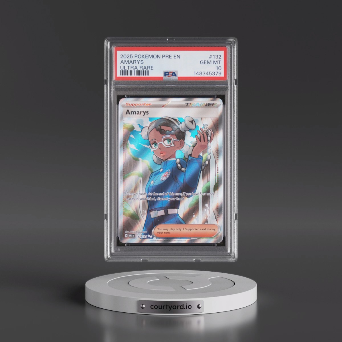 2025 Pokémon Pre EN-Prismatic Evolutions #132 Amarys - Ultra Rare (PSA 10 GEM MINT)
