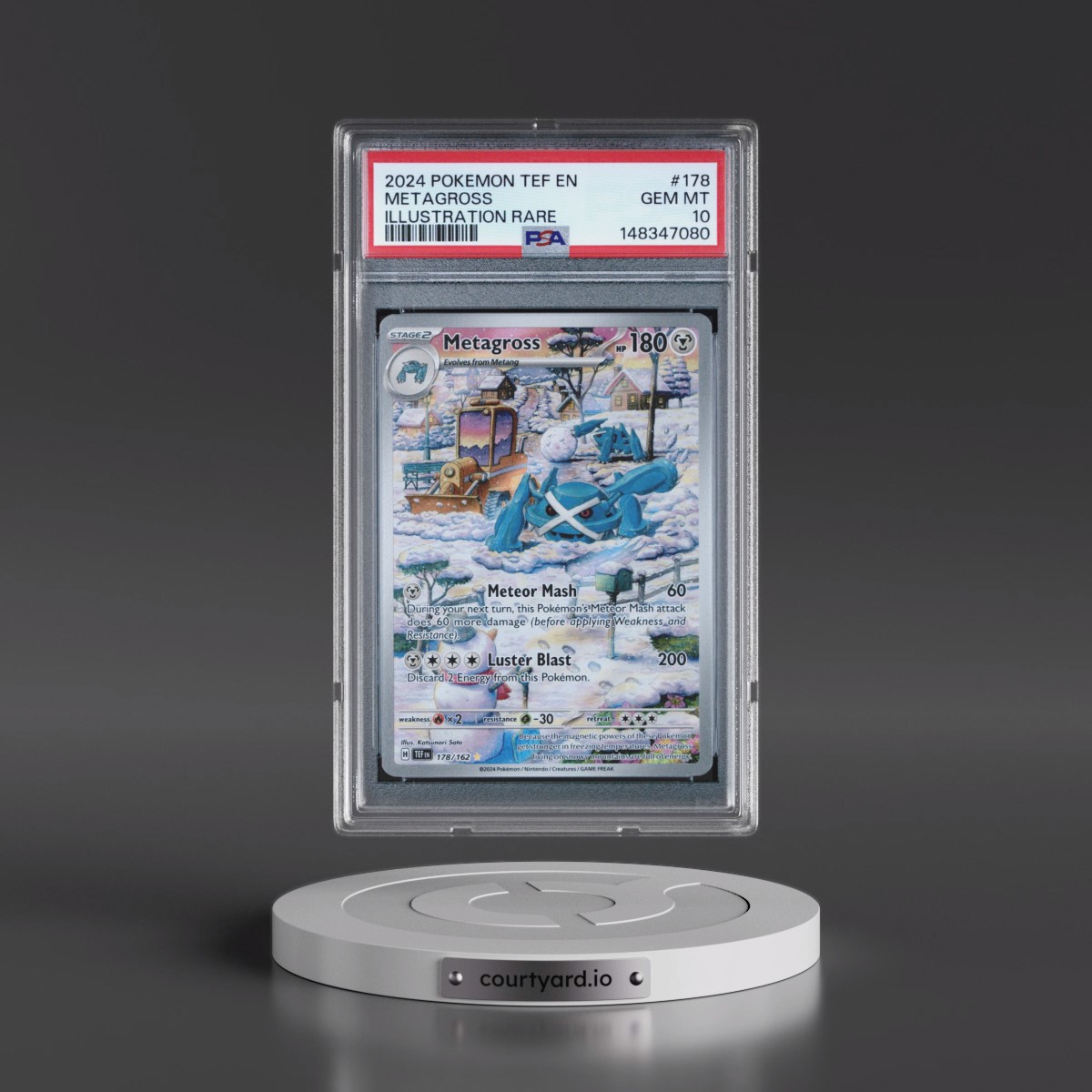 2024 Pokémon Tef EN-Temporal Forces #178 Metagross - Illustration Rare (PSA 10 GEM MINT)