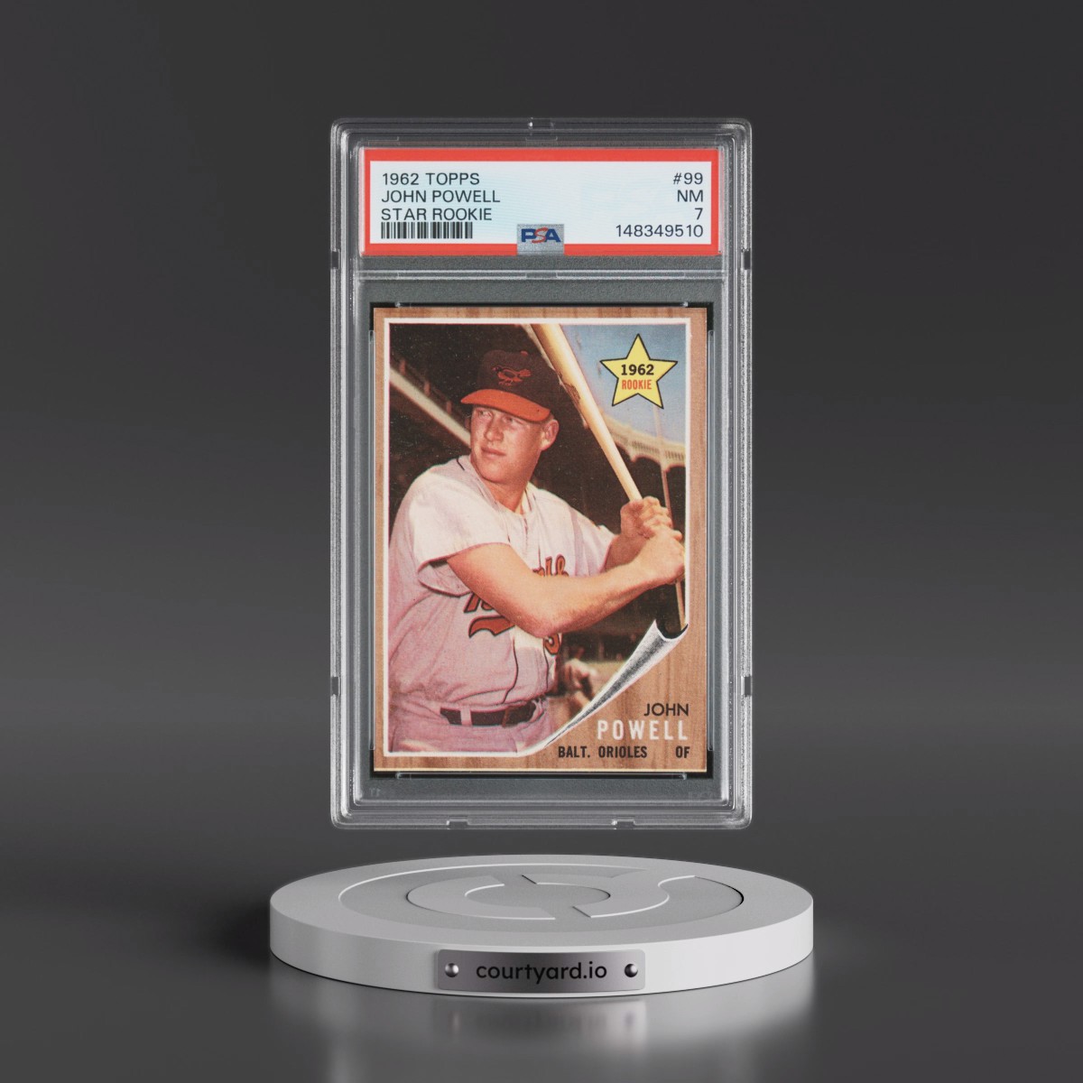 1962 Topps #99 John Powell - Star Rookie (PSA 7 NM)