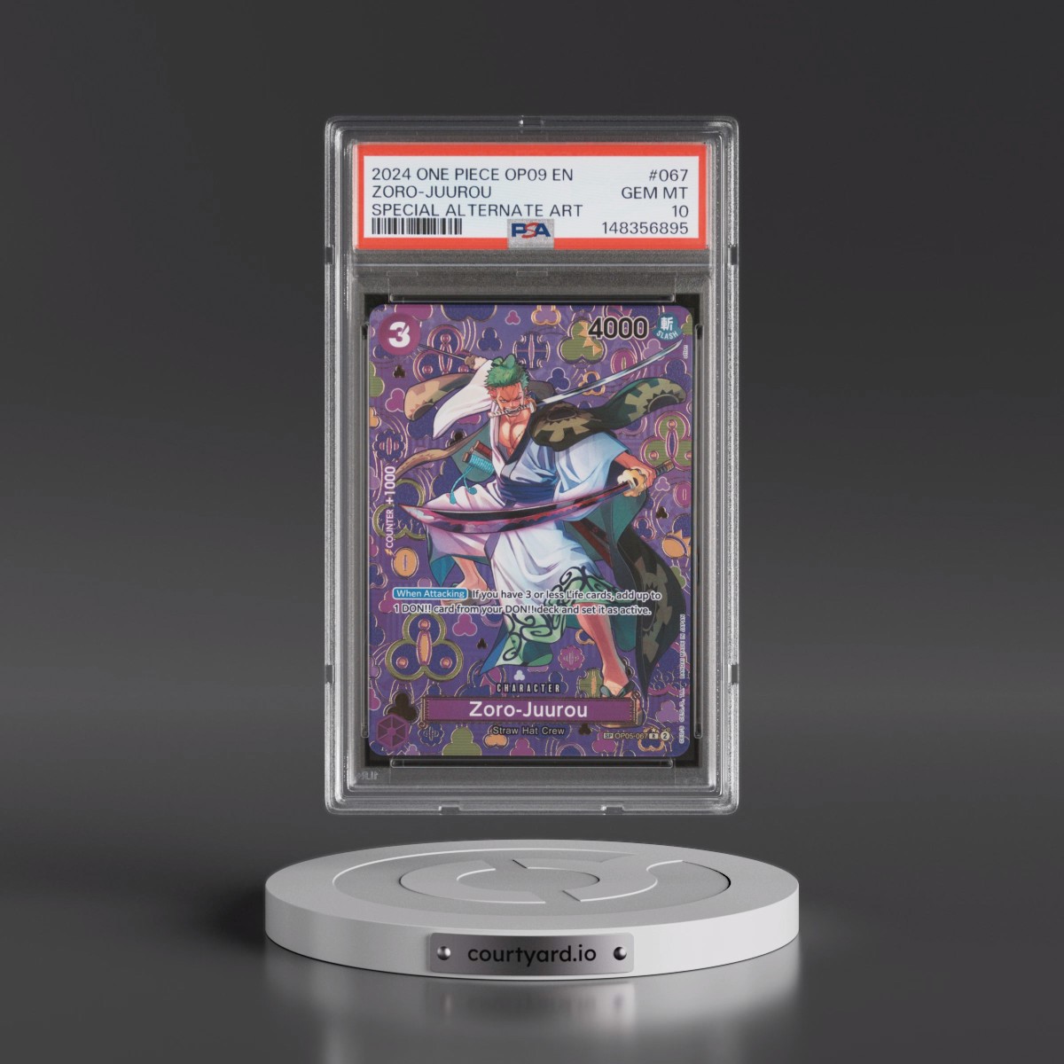 2024 One Piece OP09-Emperors in the New World #067 Zoro-Juurou - Special Alternate Art (PSA 10 GEM MINT)