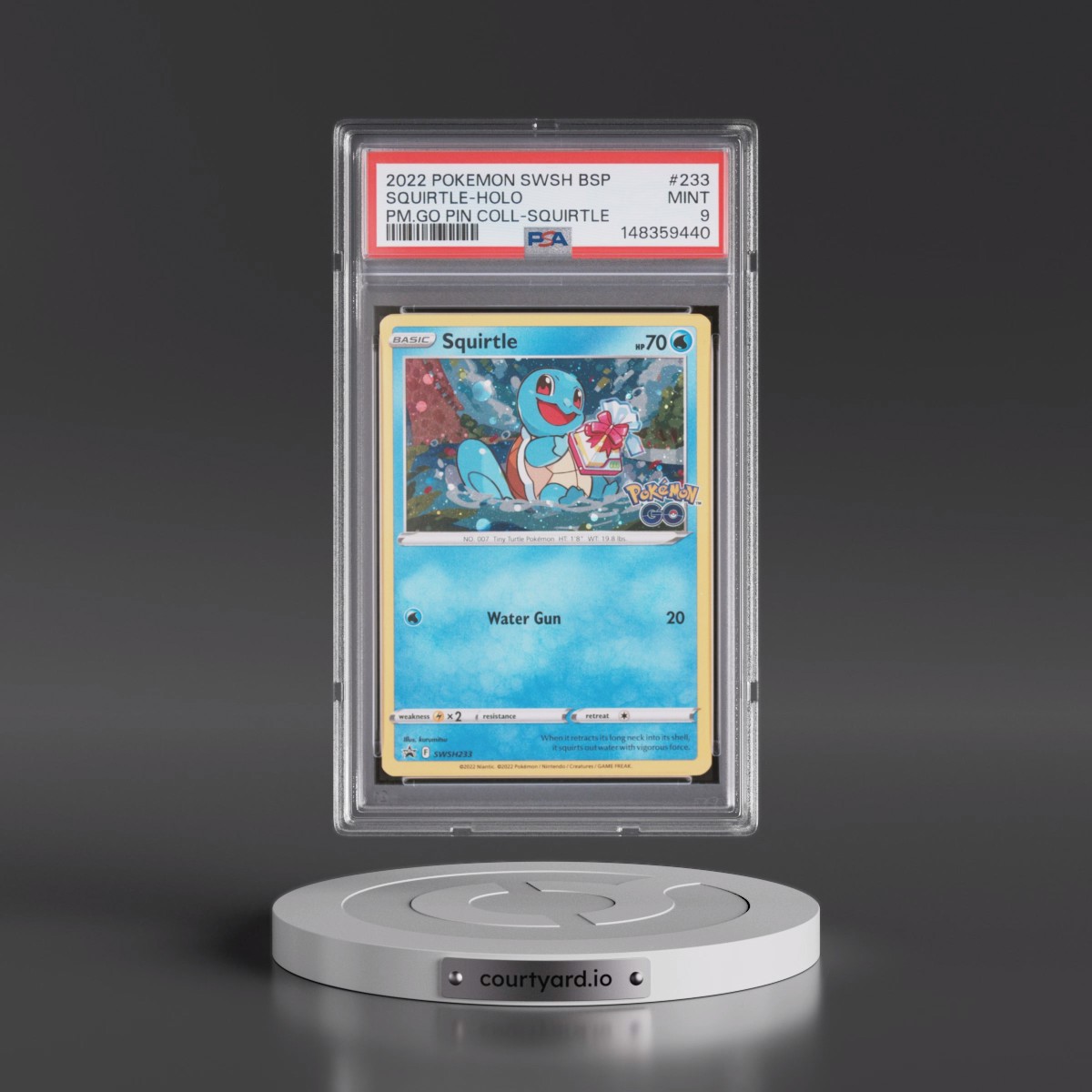 2022 Pokémon Swsh Black Star Promo #233 Squirtle - Holo Pokemon Go Pin Collection-Squirtle (PSA 9 MINT)