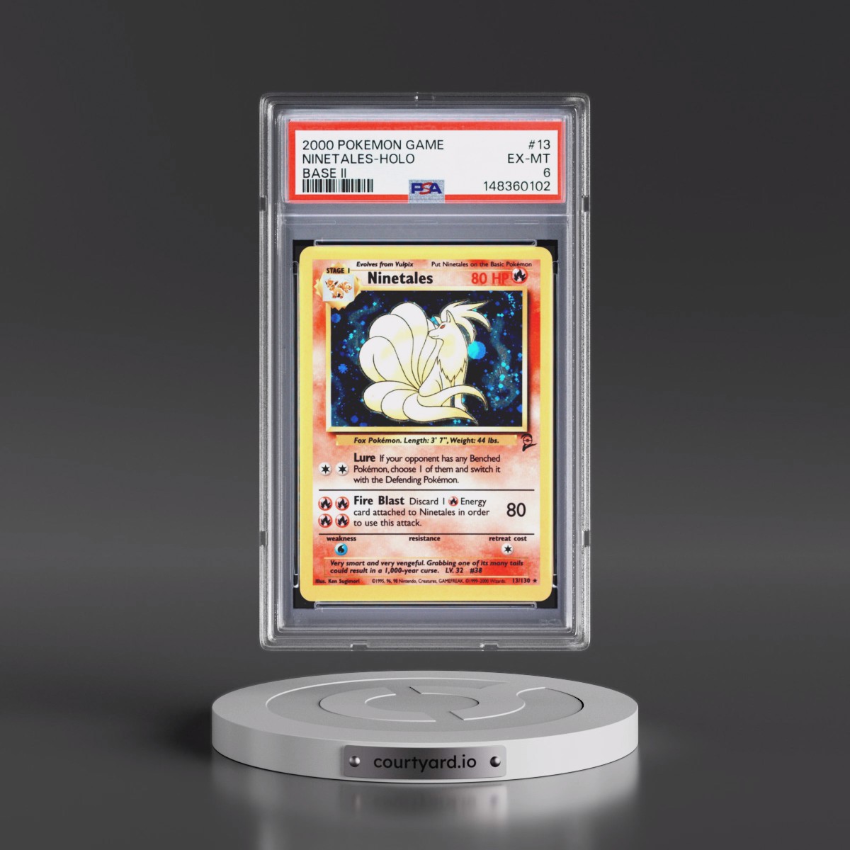 2000 Pokémon Game Base II #13 Ninetales - Holo (PSA 6 EX-MT)