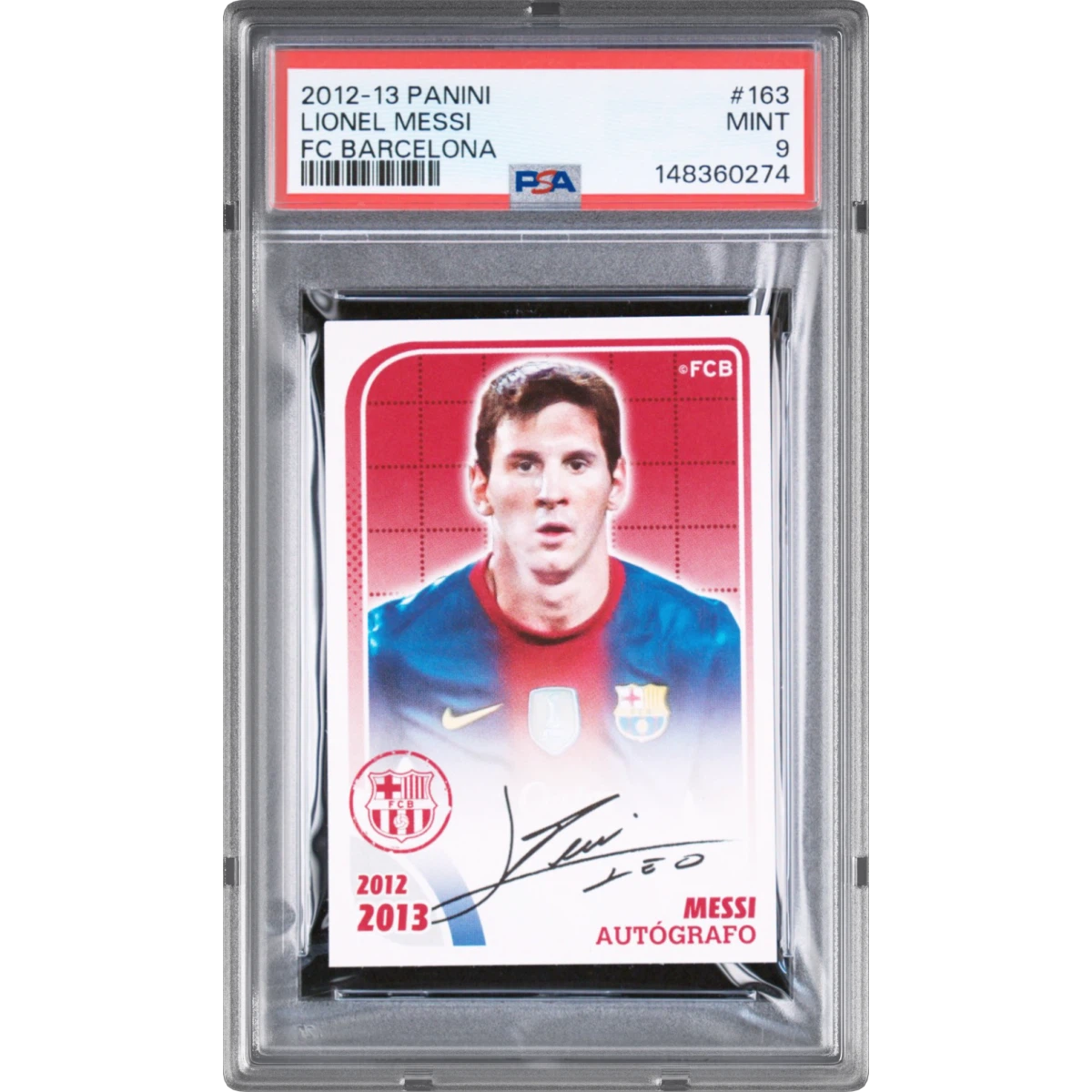 2012 Panini FC Barcelona #163 Lionel Messi (PSA 9 MINT)