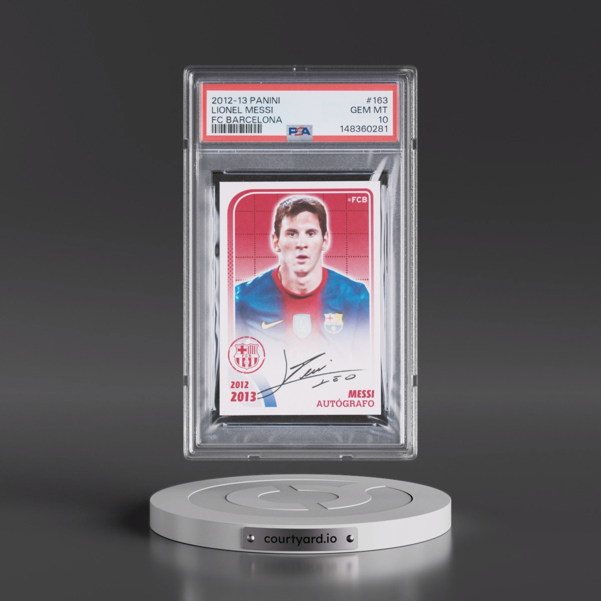 2012 Panini FC Barcelona Lionel Messi #163 PSA 10