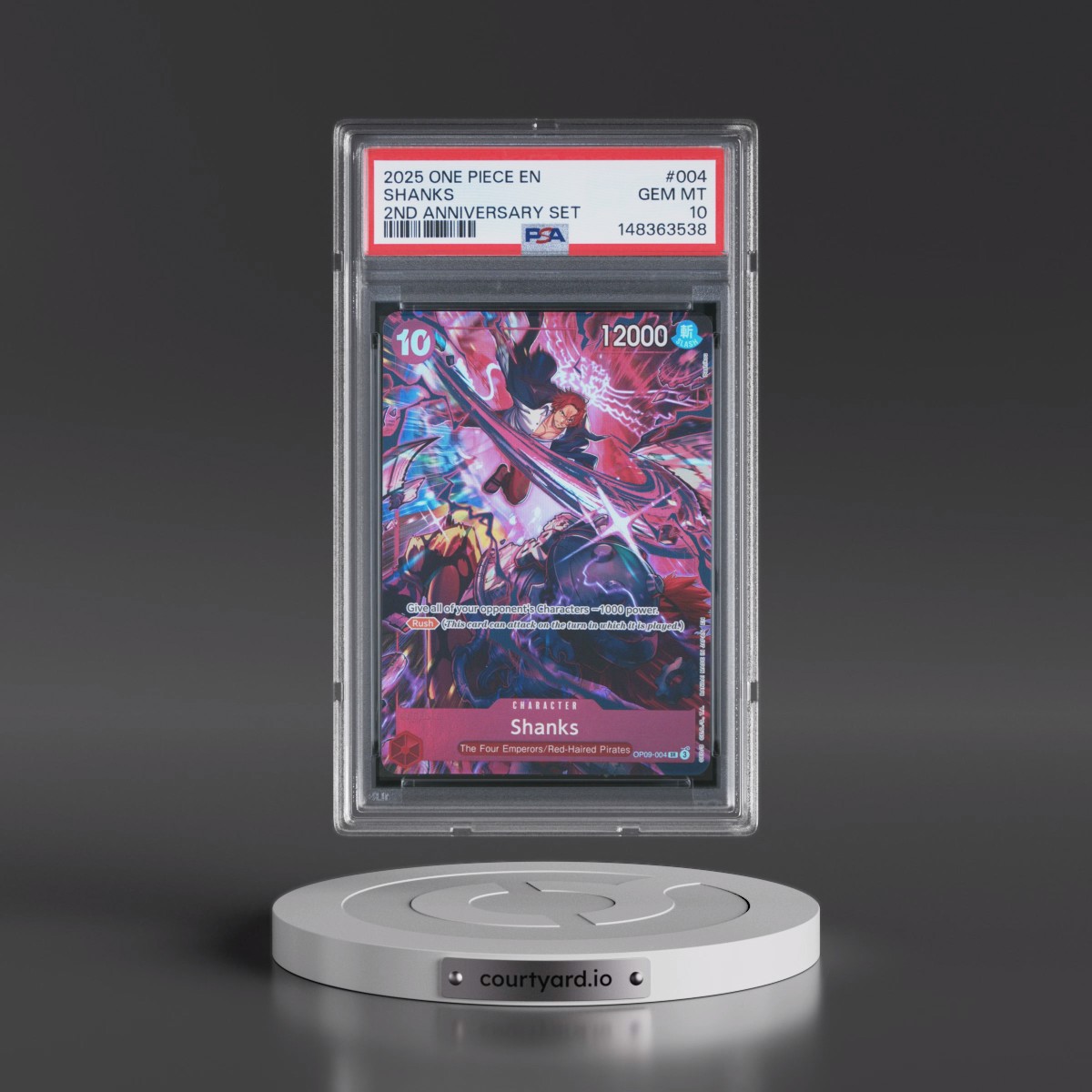 2025 One Piece English Version 2nd Anniversary Set #004 Shanks (PSA 10 GEM MINT)