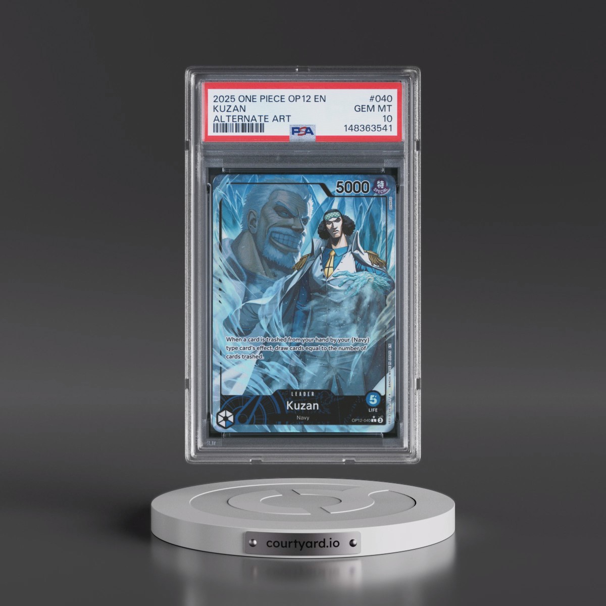 2025 One Piece OP12-Legacy of the Master #040 Kuzan - Alternate Art (PSA 10 GEM MINT)