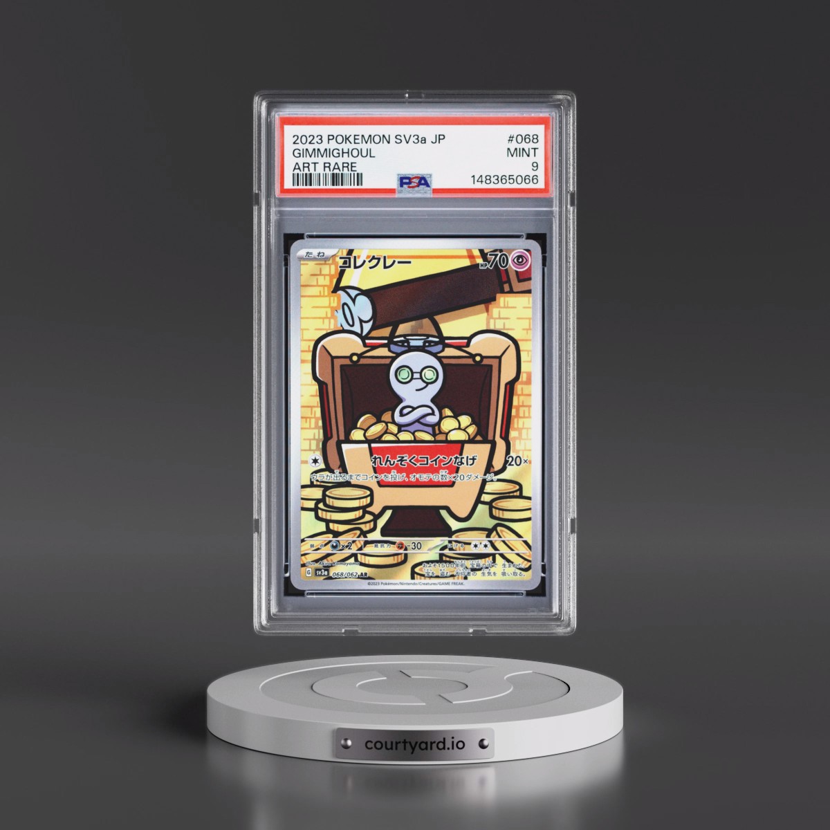 2023 Pokémon Sv3a-Raging Surf #068 Gimmighoul - Art Rare (PSA 9 MINT)