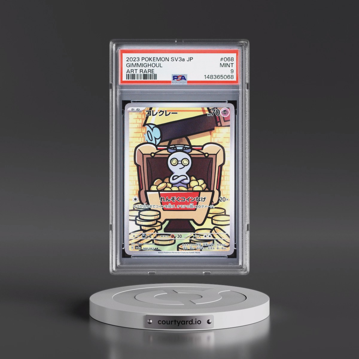 2023 Pokémon Sv3a-Raging Surf #068 Gimmighoul - Art Rare (PSA 9 MINT)