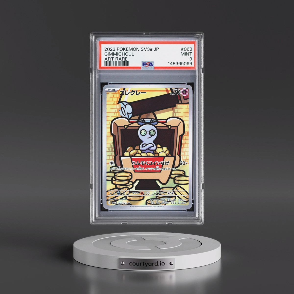 2023 Pokémon Sv3a-Raging Surf #068 Gimmighoul - Art Rare (PSA 9 MINT)