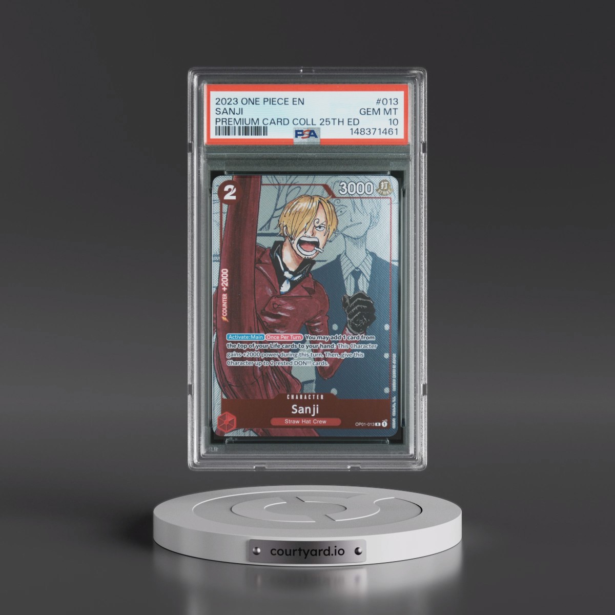 2023 One Piece Premium Bandai Premium Card Collection 25th Edition #013 Sanji (PSA 10 GEM MINT)