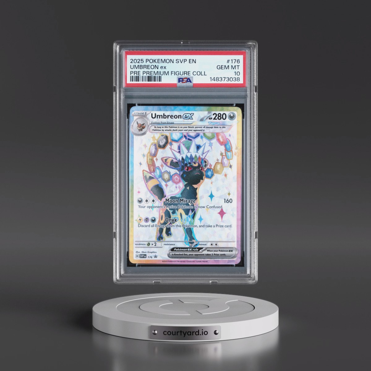 2025 Pokémon Svp EN-SV Black Star Promo Umbreon EX - Holo Prismatic Evolutions Premium Figure Collection #176 PSA 10
