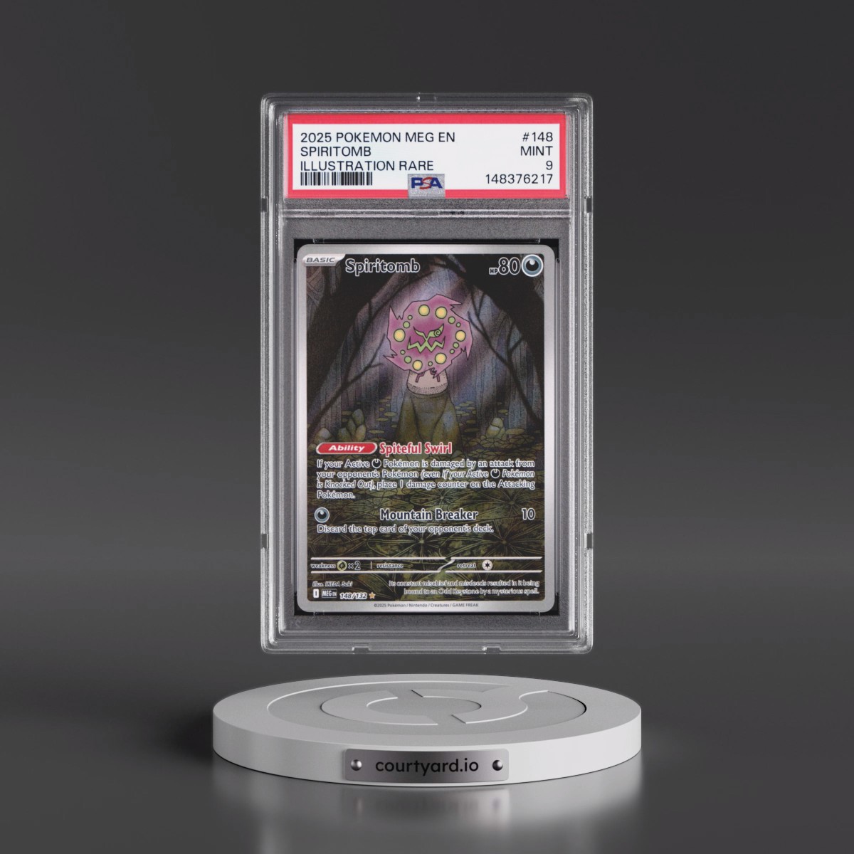 2025 Pokémon Meg EN-Mega Evolution #148 Spiritomb - Illustration Rare (PSA 9 MINT)