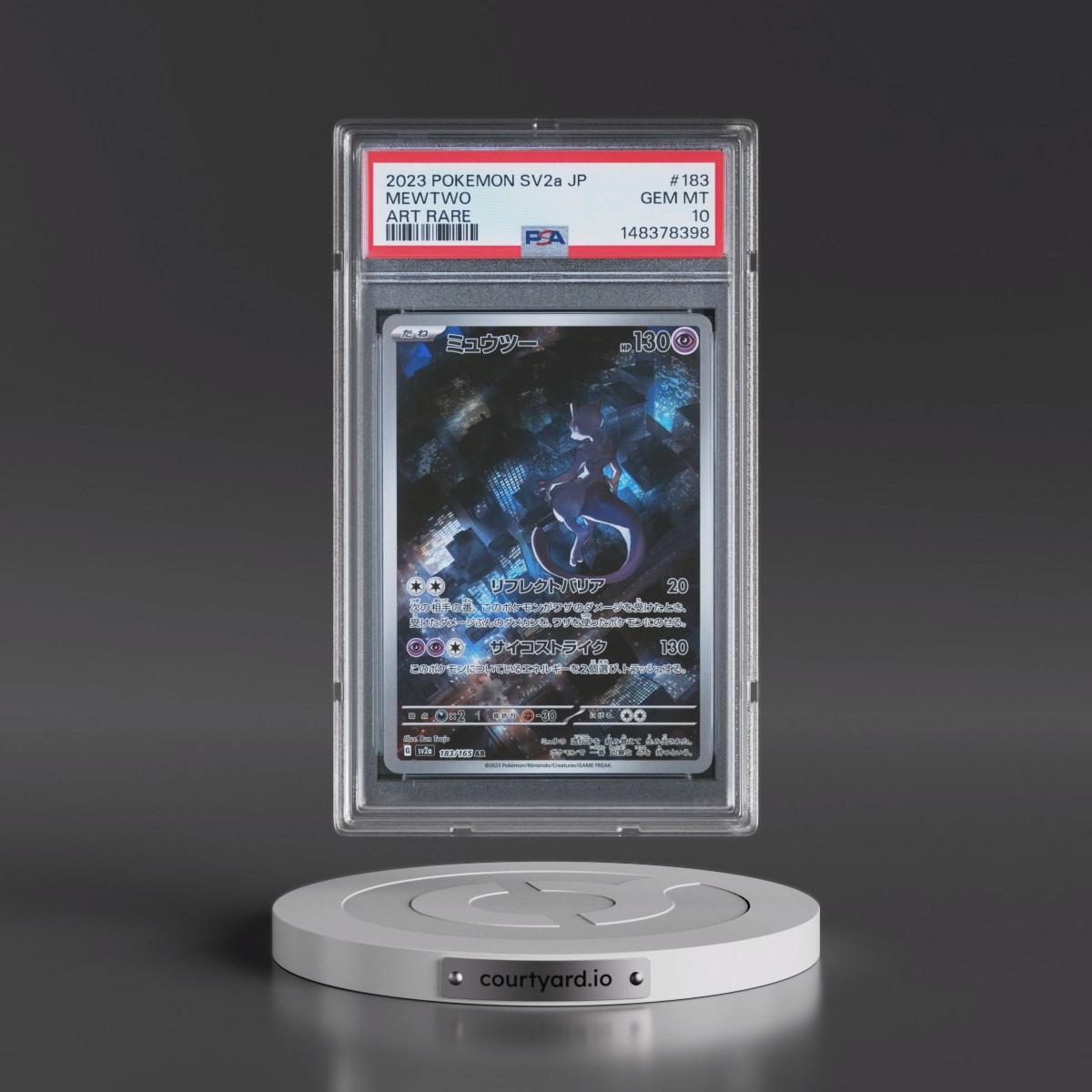 2023 Pokémon Sv2a-Pokémon 151 #183 Mewtwo - Art Rare (PSA 10 GEM MINT)