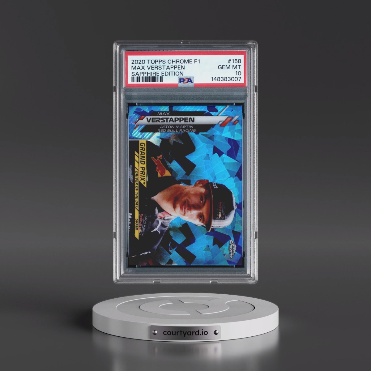 2020 Topps Chrome Formula 1 Sapphire Edition #158 Max Verstappen (PSA 10 GEM MINT)