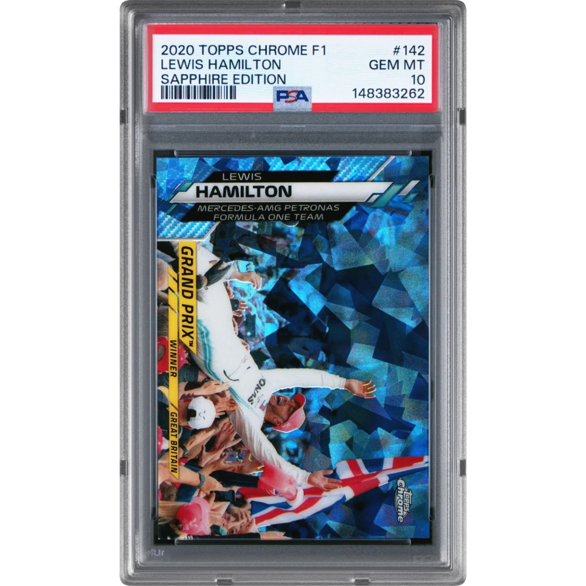 2020 Topps Chrome Formula 1 Sapphire Edition #142 Lewis Hamilton (PSA 10 GEM MINT)
