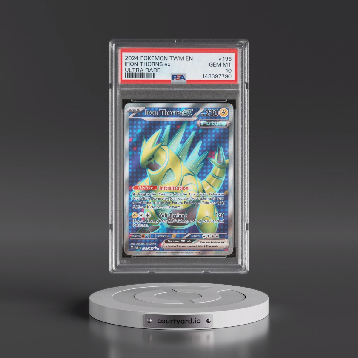 2024 Pokémon Twm EN-Twilight Masquerade #196 Iron Thorns EX - Holo Ultra Rare (PSA 10 GEM MINT)