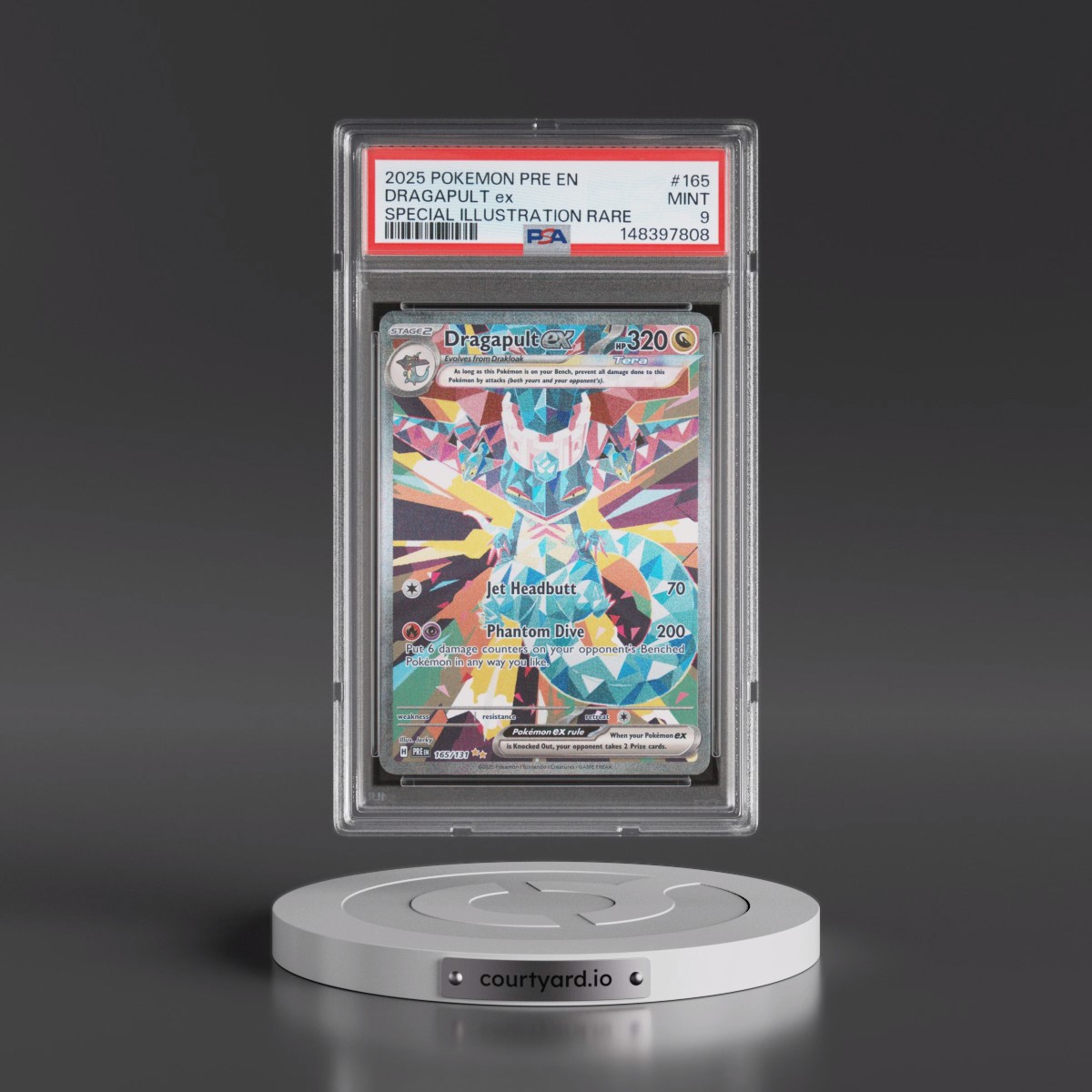2025 Pokémon Pre EN-Prismatic Evolutions #165 Dragapult EX - Holo Special Illustration Rare (PSA 9 MINT)