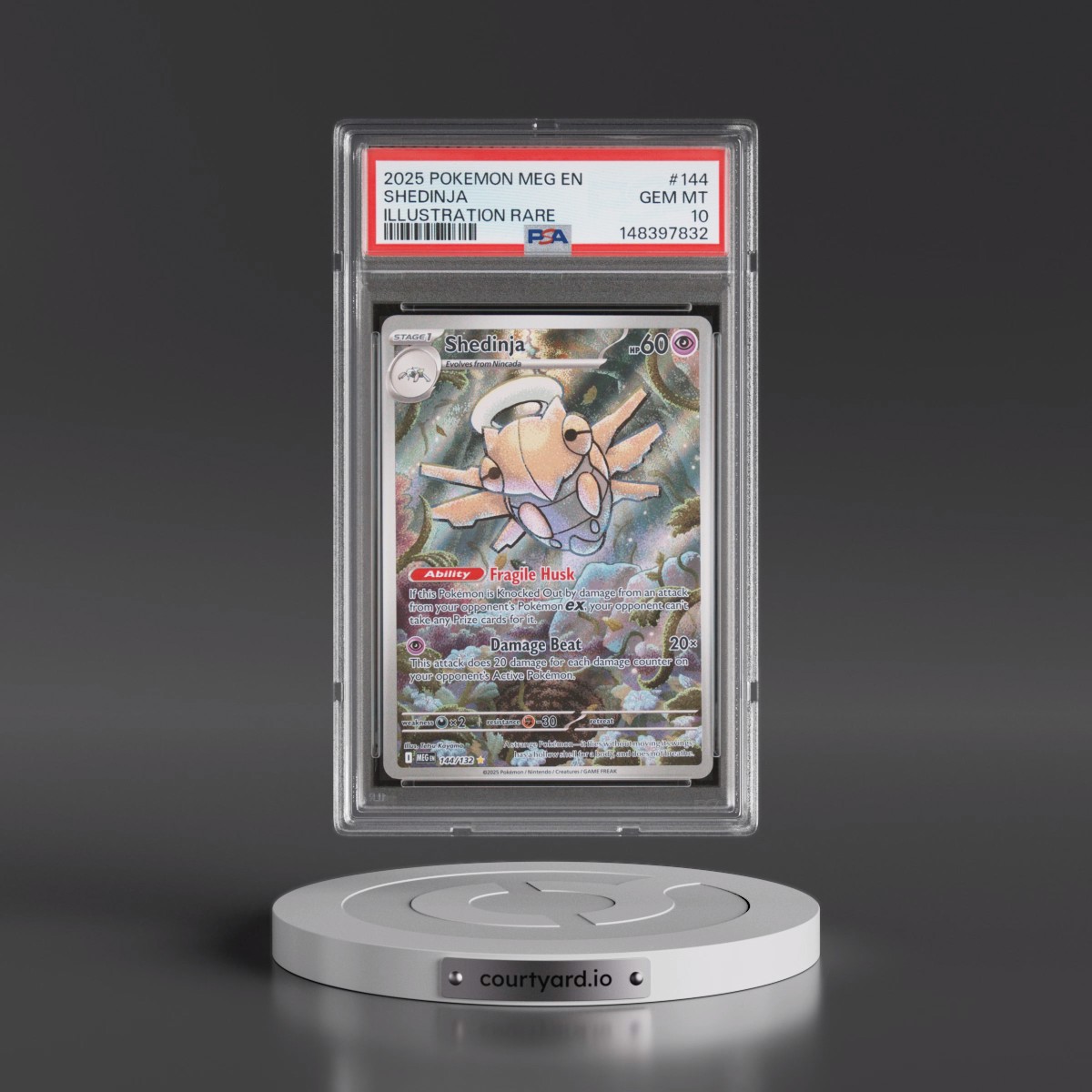 2025 Pokémon Meg EN-Mega Evolution #144 Shedinja - Illustration Rare (PSA 10 GEM MINT)
