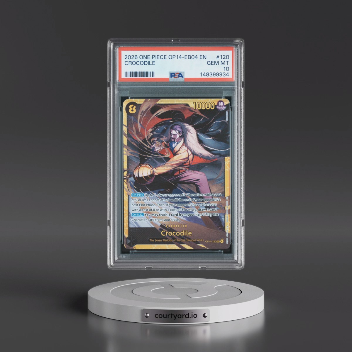 2026 One Piece OP14-EB04-the Azure Sea's Seven #120 Crocodile (PSA 10 GEM MINT)