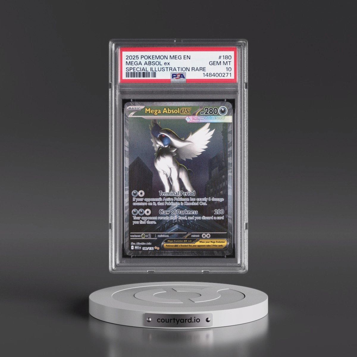 2025 Pokémon Meg EN-Mega Evolution #180 Mega Absol EX - Holo Special Illustration Rare (PSA 10 GEM MINT)