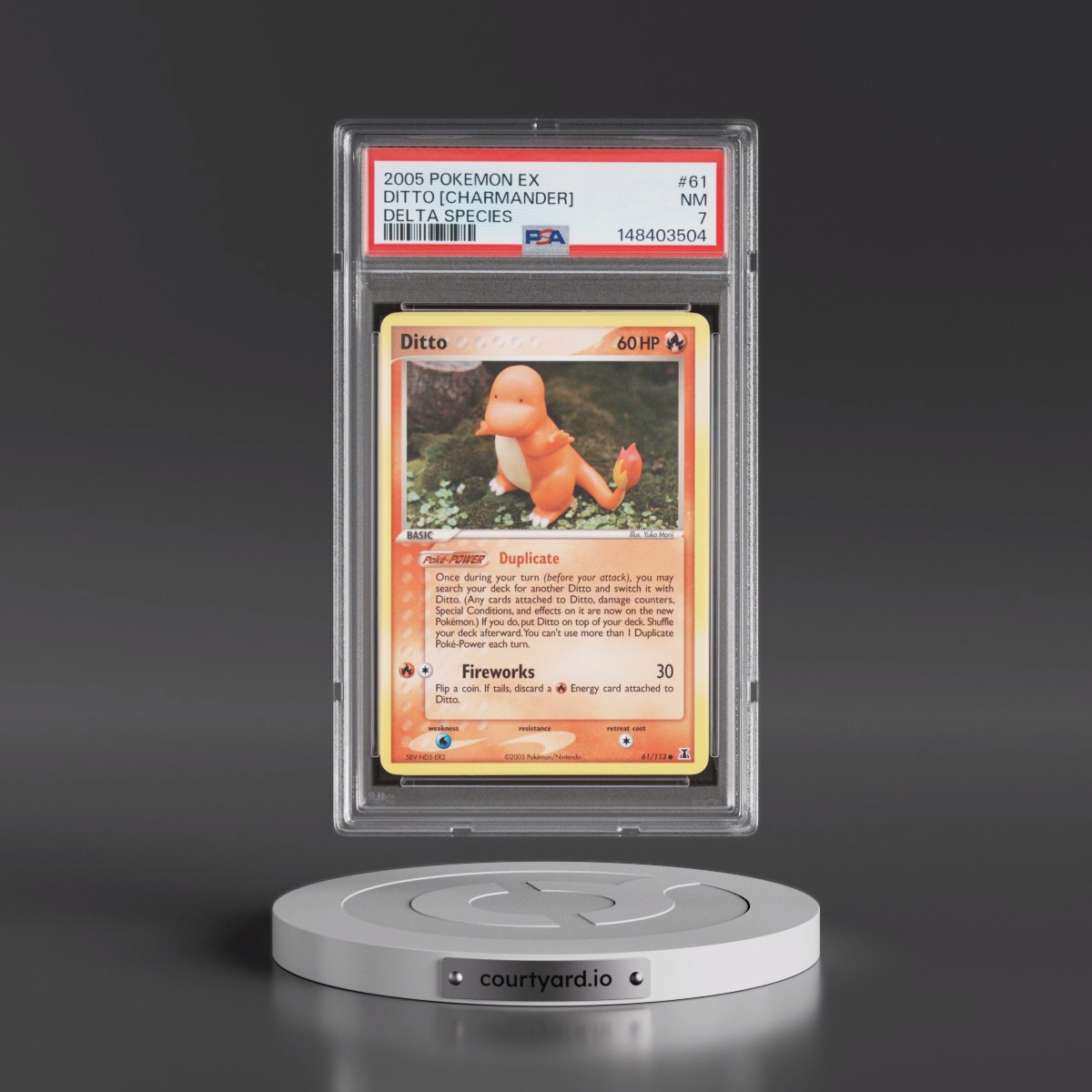 2005 Pokémon EX Delta Species #61 Ditto [Charmander] (PSA 7 NM)