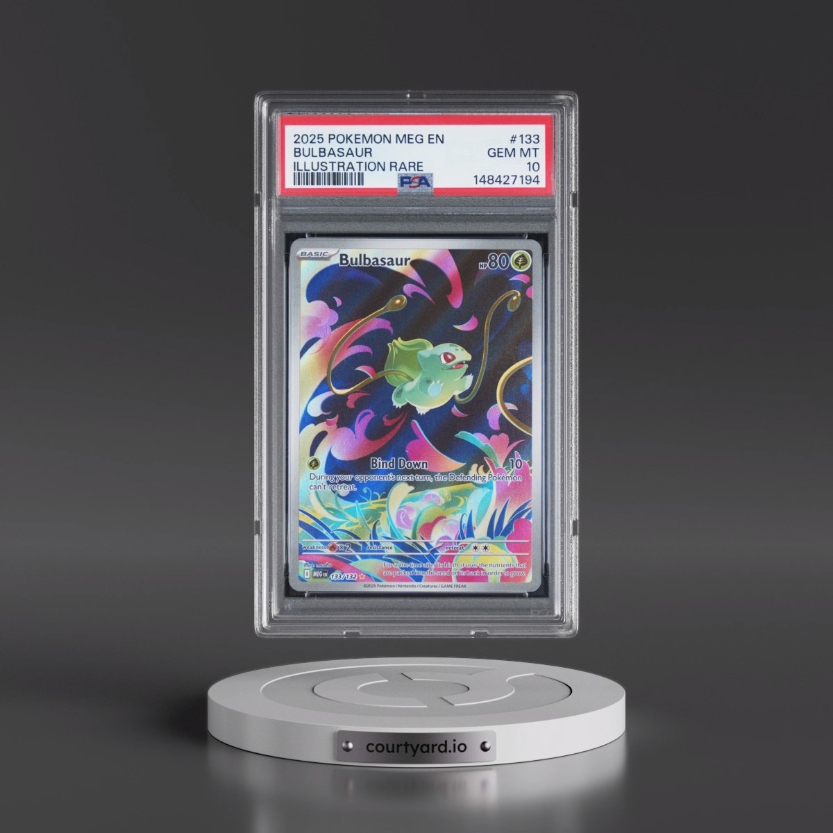 2025 Pokémon Meg EN-Mega Evolution #133 Bulbasaur - Illustration Rare (PSA 10 GEM MINT)