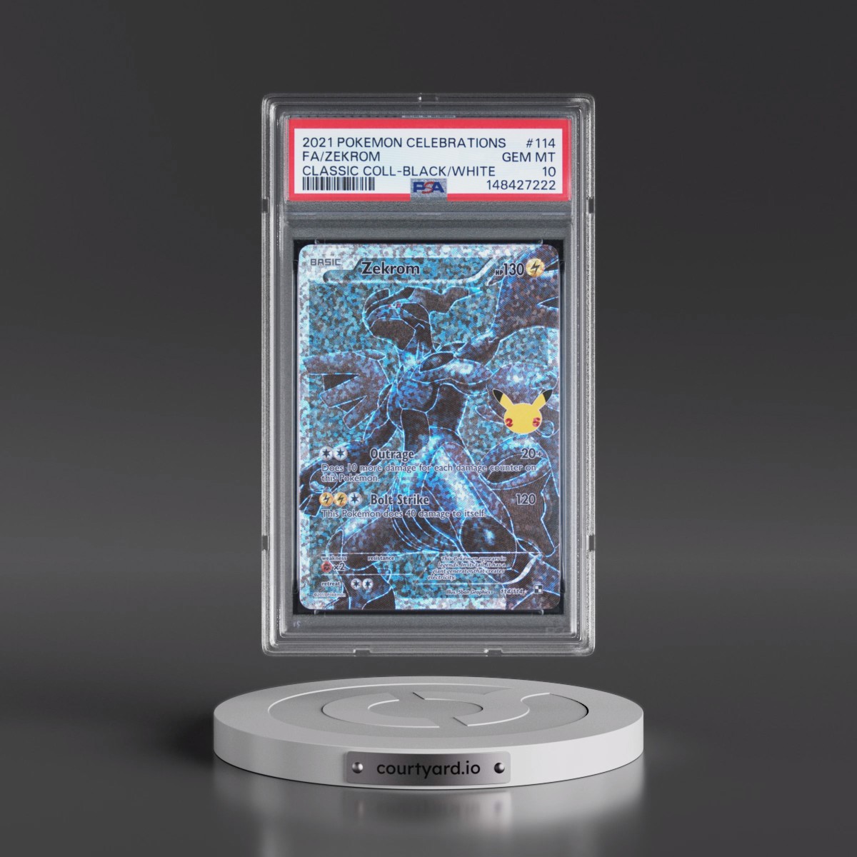 2021 Pokémon Celebrations Classic Collection #114 Zekrom - Full Art (PSA 10 GEM MINT)