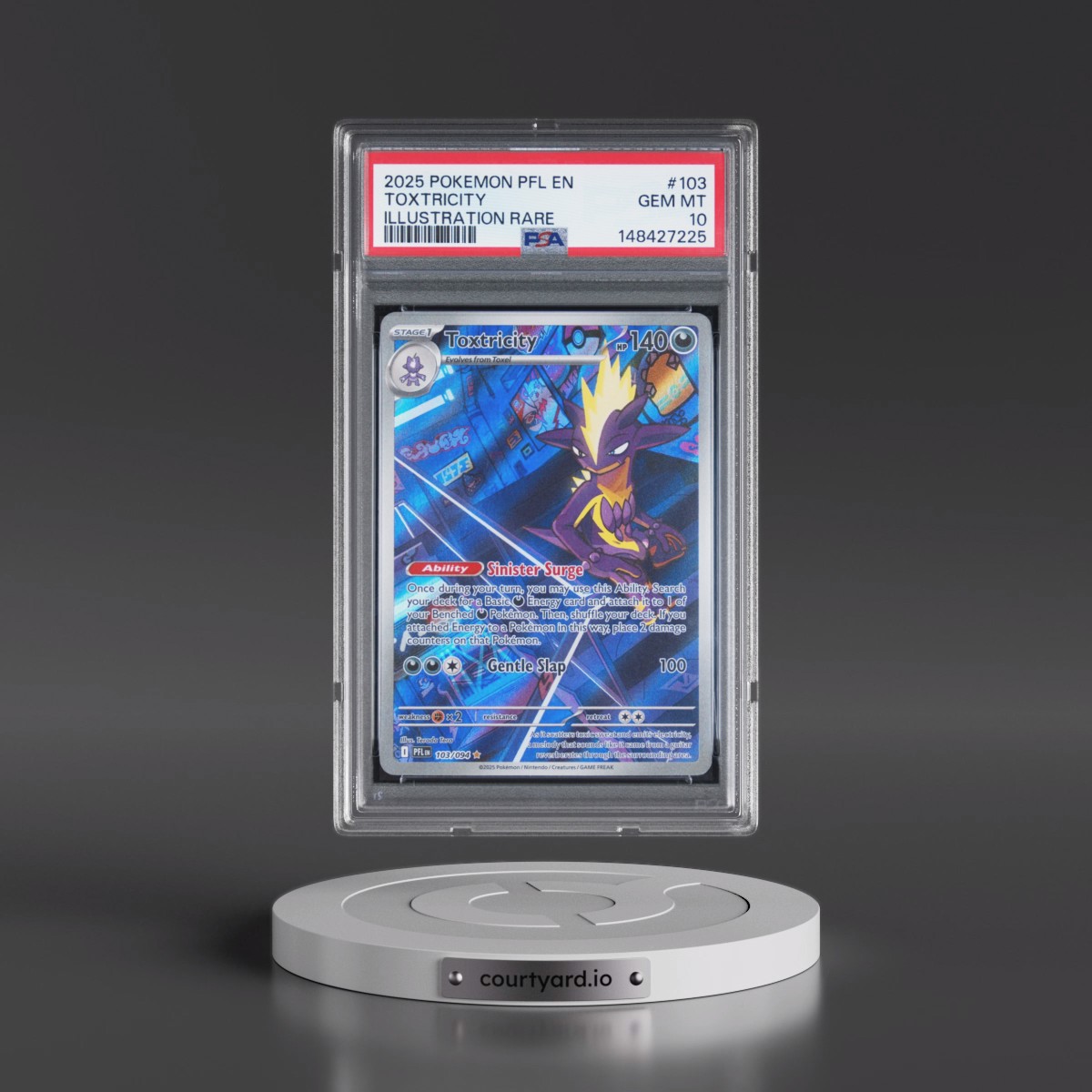 2025 Pokémon Pfl EN-Phantasmal Flames #103 Toxtricity - Illustration Rare (PSA 10 GEM MINT)