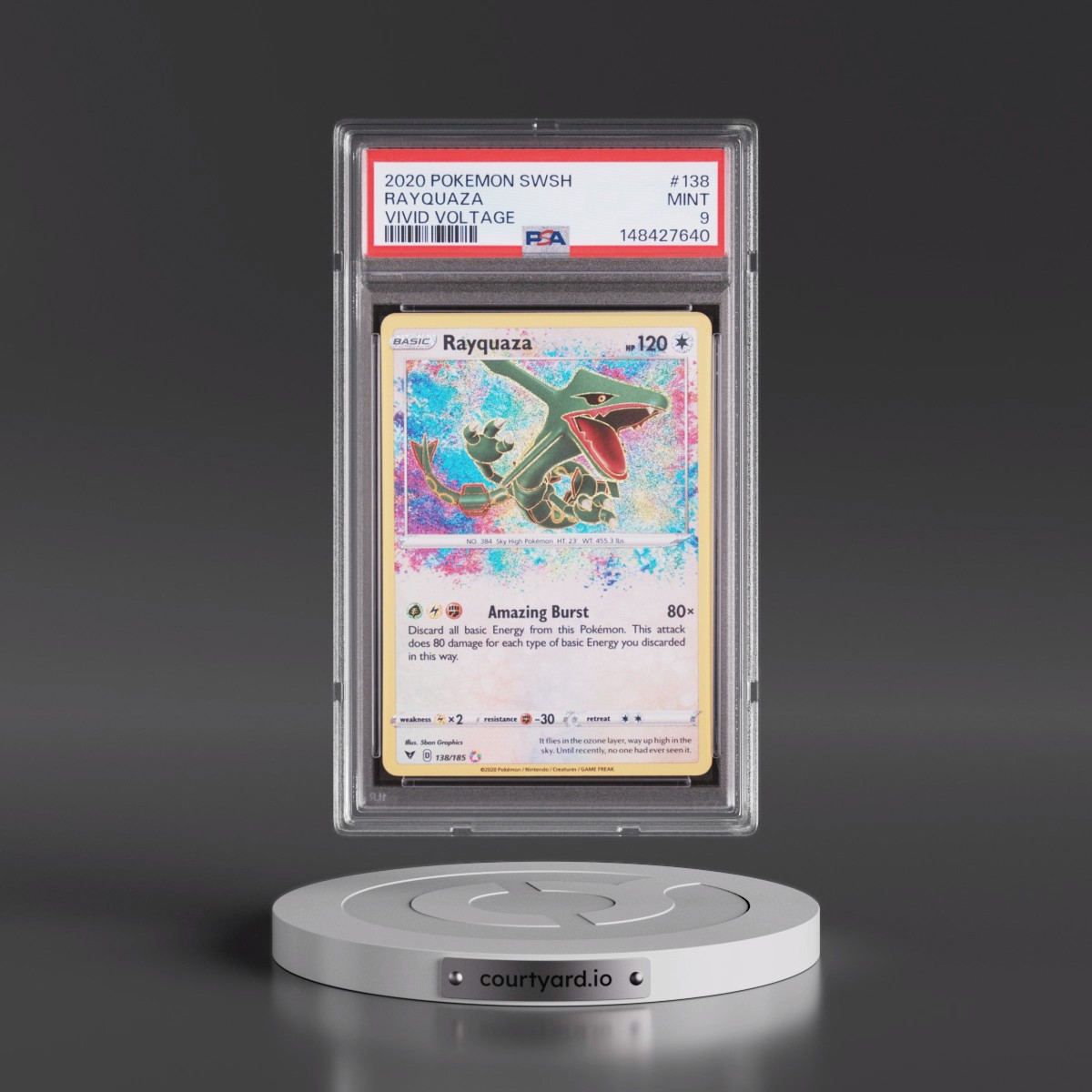 2020 Pokémon Sword & Shield Vivid Voltage #138 Rayquaza (PSA 9 MINT)
