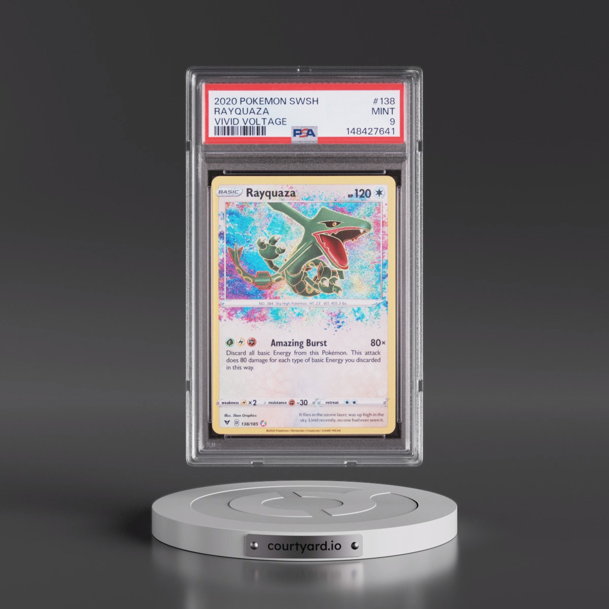 2020 Pokémon Sword & Shield Vivid Voltage #138 Rayquaza (PSA 9 MINT)
