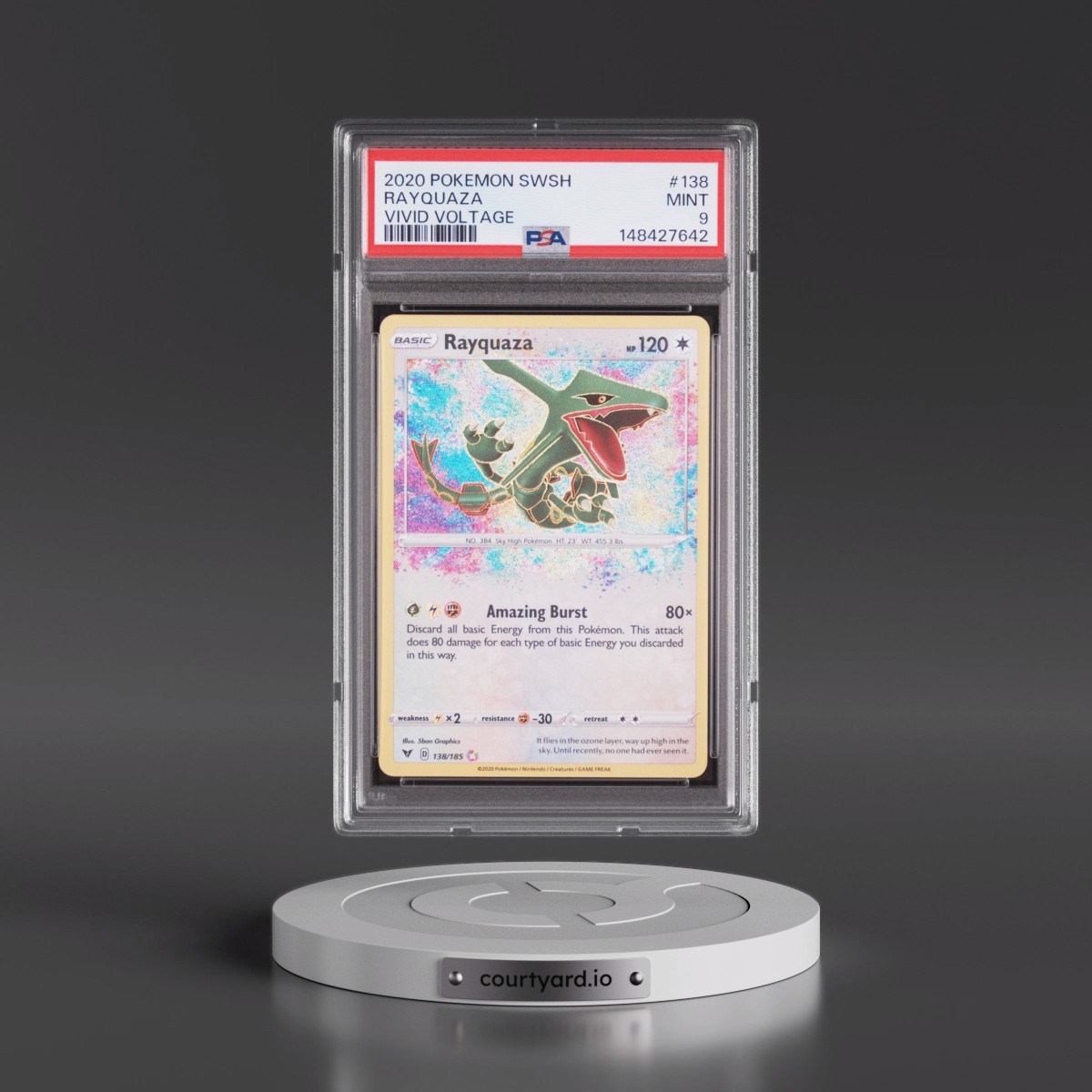 2020 Pokémon Sword & Shield Vivid Voltage #138 Rayquaza (PSA 9 MINT)