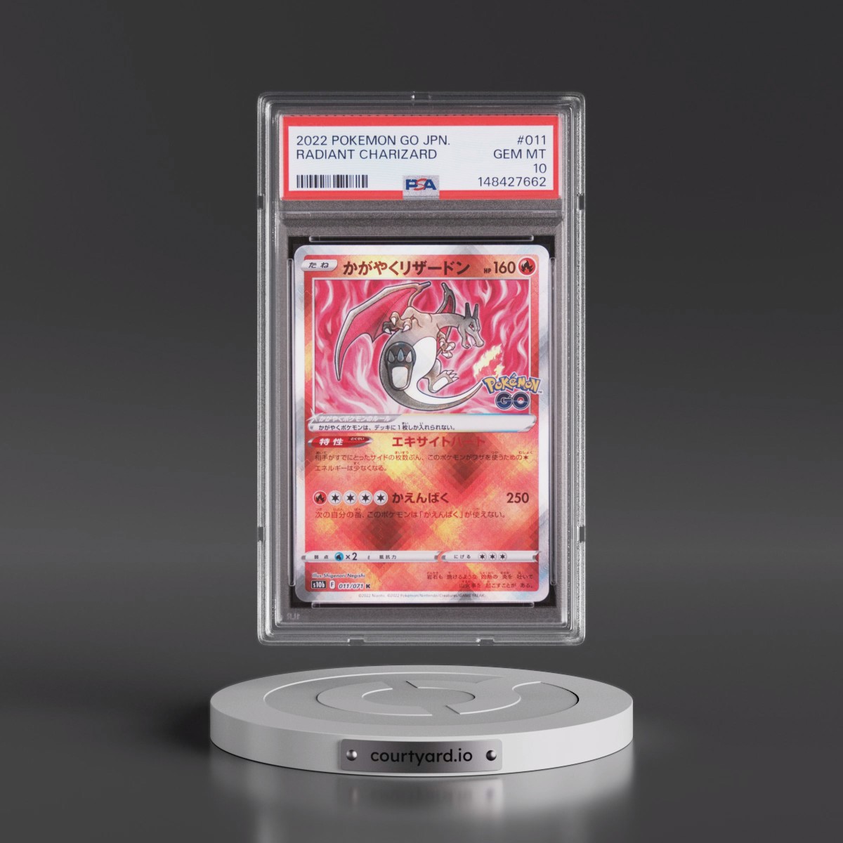 2022 Pokémon Go #011 Radiant Charizard - Holo (PSA 10 GEM MINT)