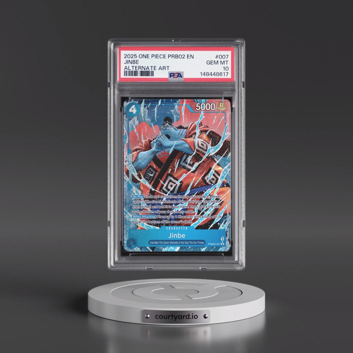 2025 One Piece PRB02-Premium Booster -One Piece Card the Best- Vol.2 #007 Jinbe - Alternate Art (PSA 10 GEM MINT)