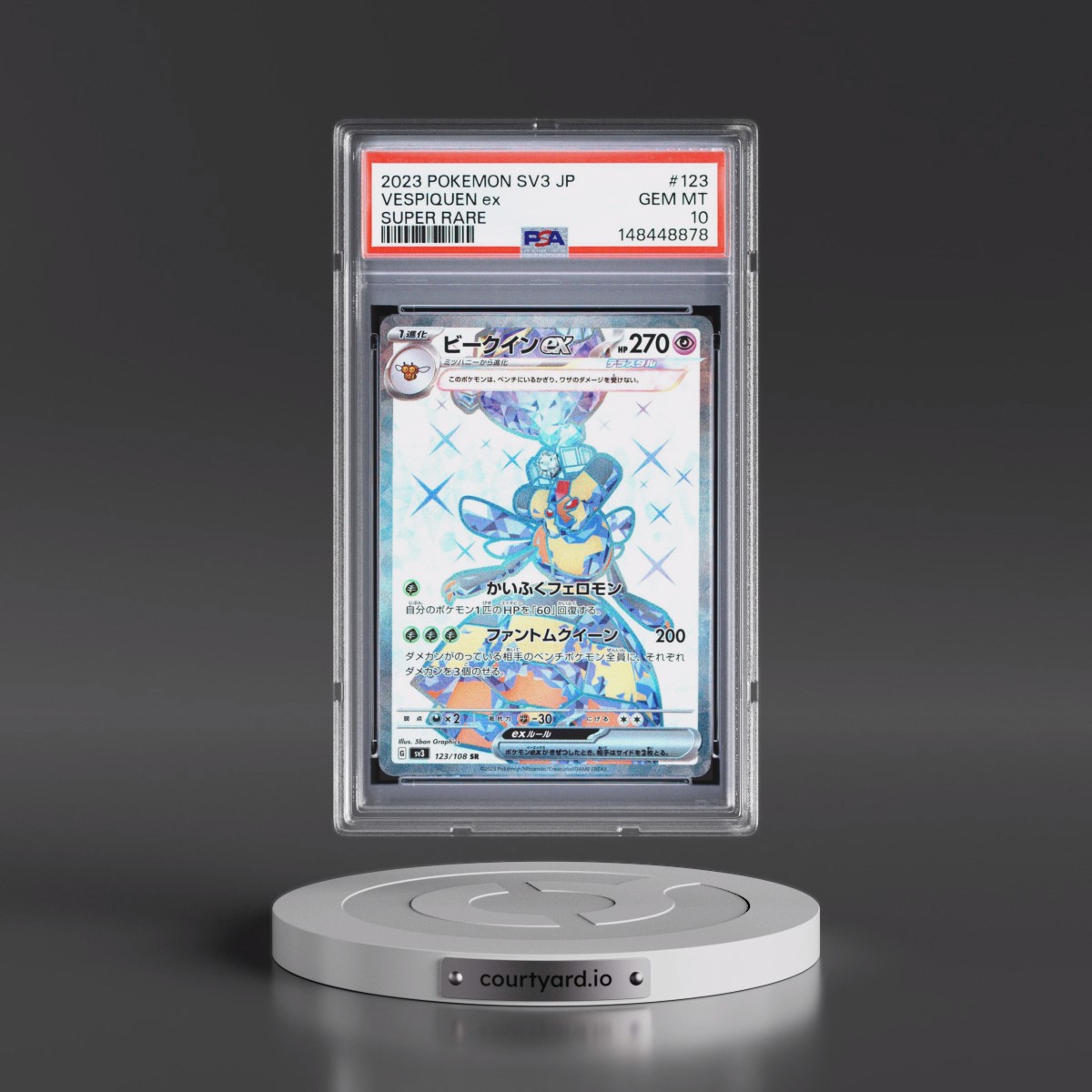 2023 Pokémon SV3-Ruler of the Black Flame #123 Vespiquen EX - Holo Super Rare (PSA 10 GEM MINT)