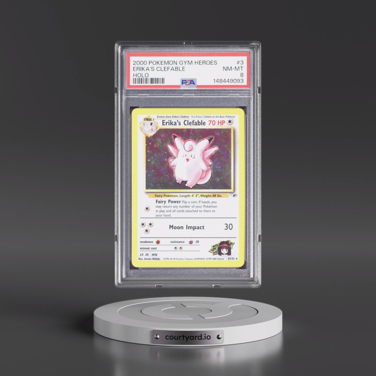 2000 Pokémon Gym Heroes #3 Erika's Clefable - Holo (PSA 8 NM-MT)