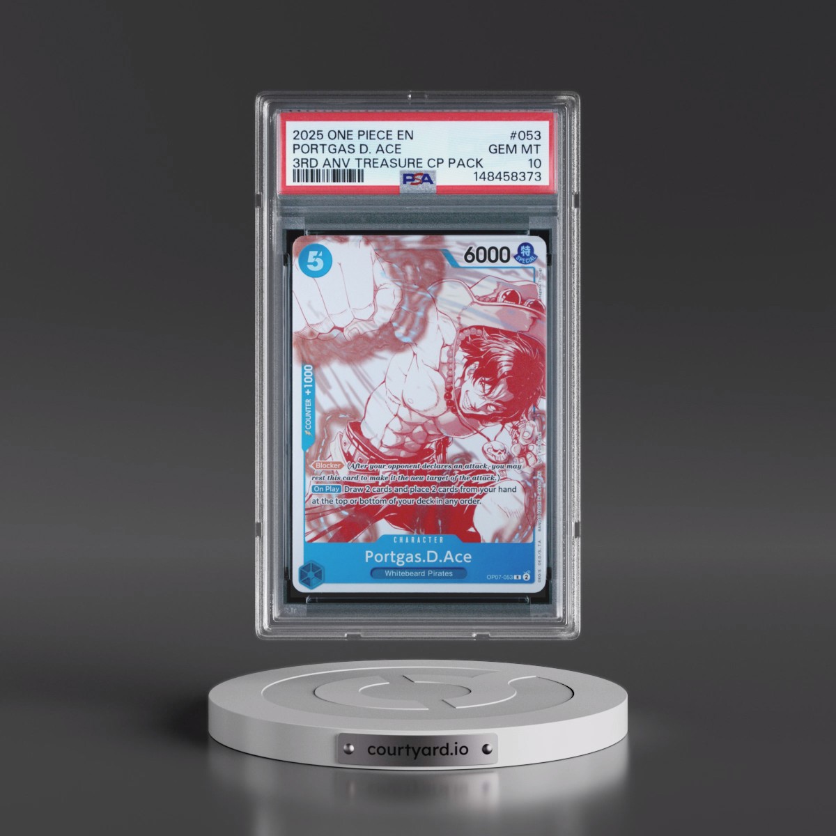 2025 One Piece 3rd Anniversary! One Piece Card Treasure Campaign Pack #053 Portgas D. Ace (PSA 10 GEM MINT)